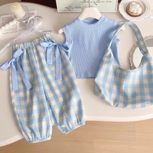 SET CARO XANH 3 MÓN ÁO+QUẦN+TÚI BG