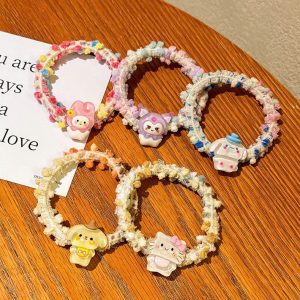 SET 5 DÂY CHUN CỘT TÓC ĐÍNH STICKER CUTE
