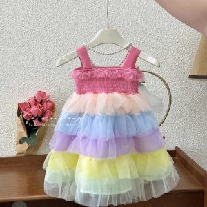 VÁY 2 DÂY CÔNG CHÚA NHIỀU TẦNG BÉ GÁI