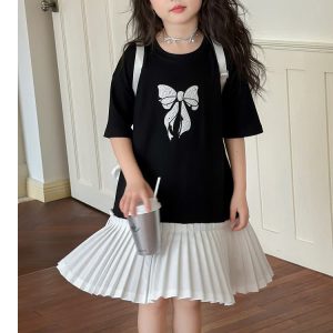 VÁY SUÔNG NƠ PHỐI XẾP LY BG