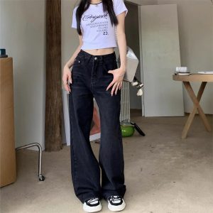 QUẦN JEANS NỮ ỐNG RỘNG