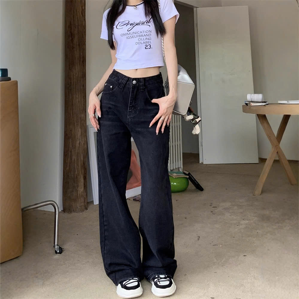 QUẦN JEANS NỮ ỐNG RỘNG