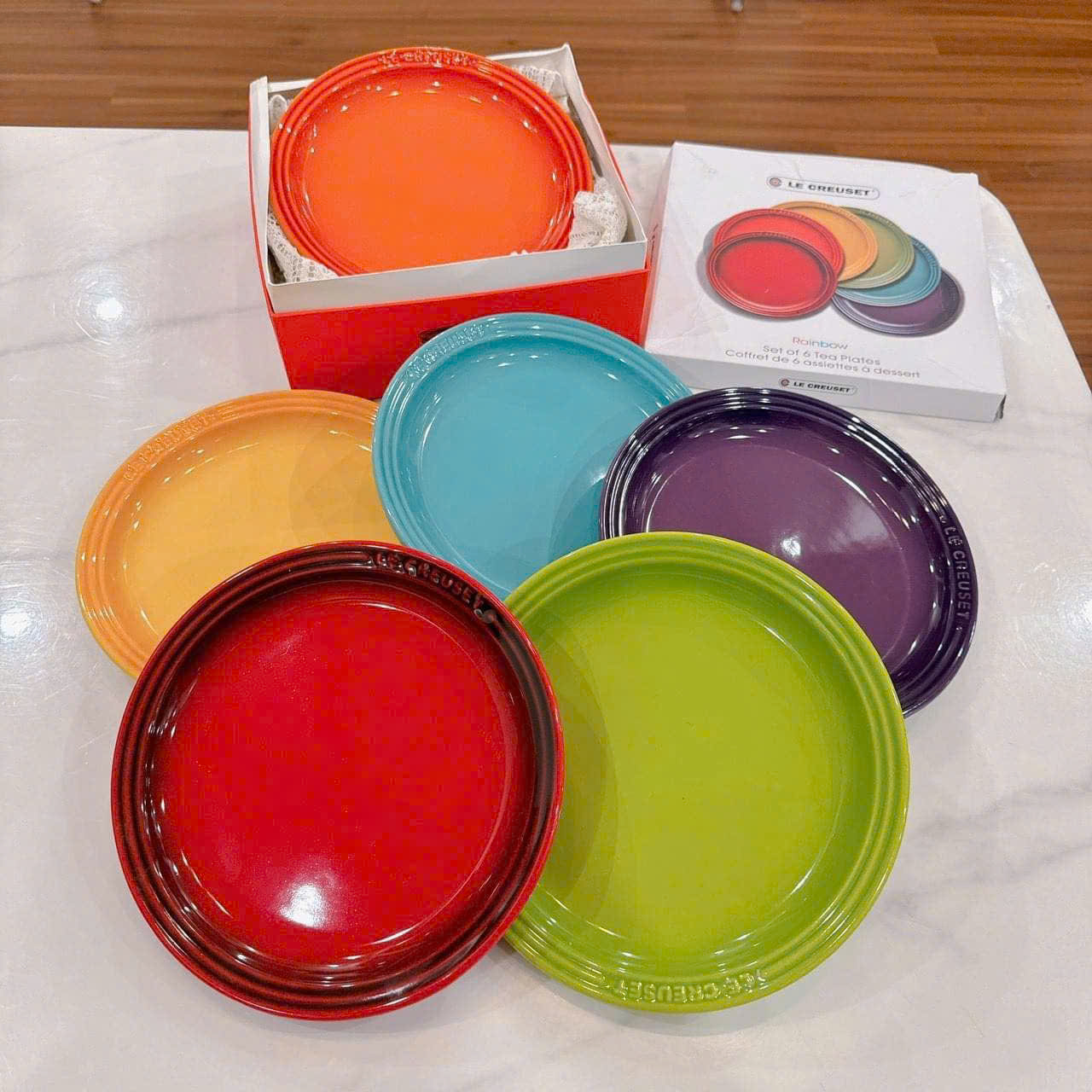 BỘ 6 ĐĨA SỨ LE CREUSET RAINBOW