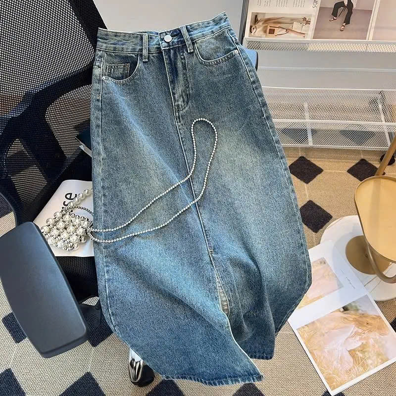 CHÂN VÁY JEANS DÁNG DÀI