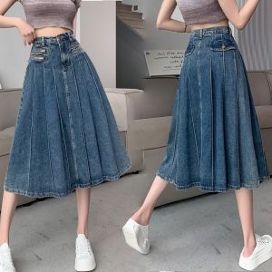CHÂN VÁY JEAN NỮ XOÈ GÂN