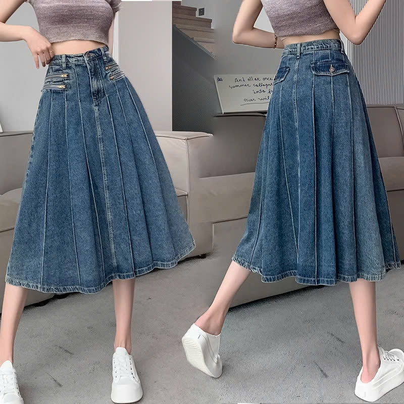 CHÂN VÁY JEAN NỮ XOÈ GÂN