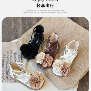 SANDAL ĐÍNH HOA BÉ GÁI