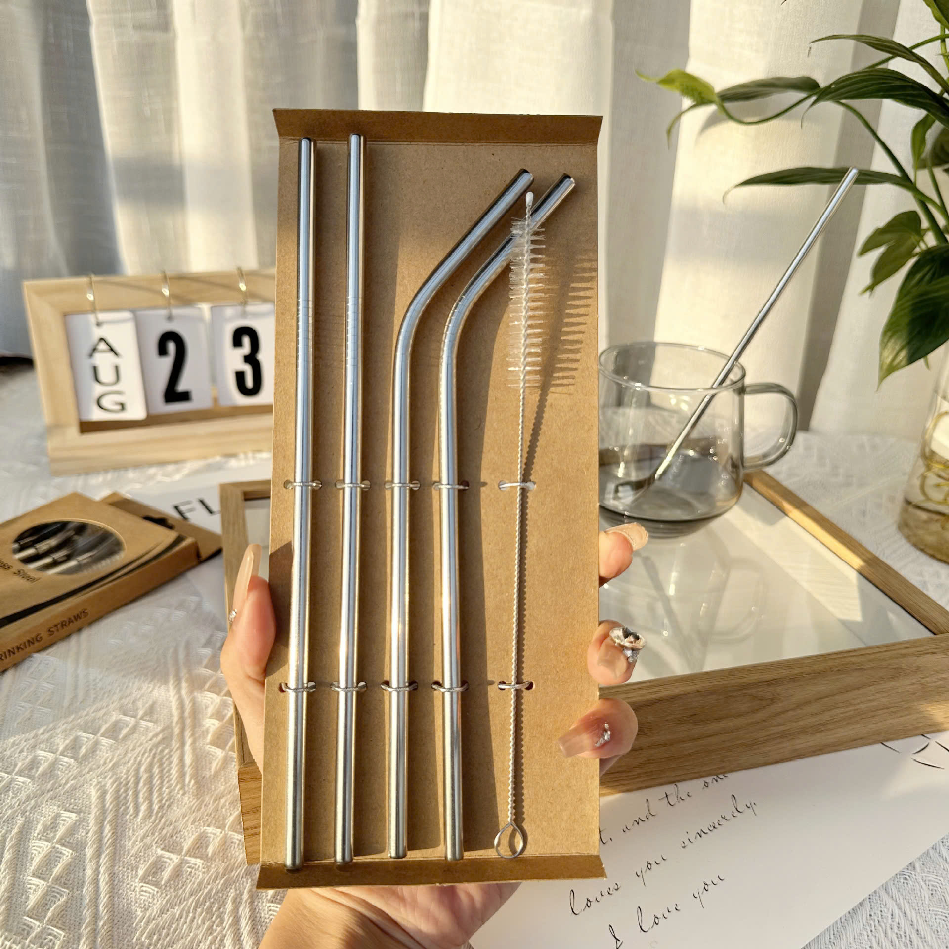 BOX 4 ỐNG HÚT INOX