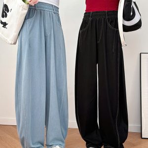 QUẦN JEANS TENCEL ỐNG RỘNG