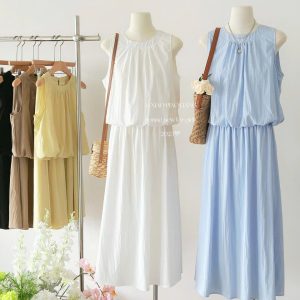 SET ÁO SÁT NÁCH MIX CHÂN VÁY DÁNG DÀI CHO NỮ