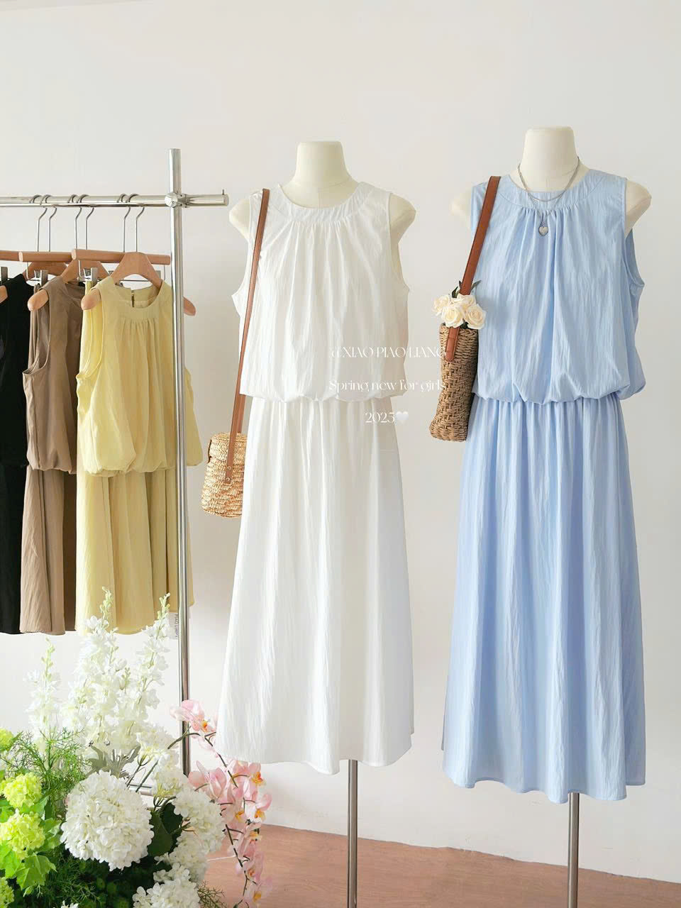 SET ÁO SÁT NÁCH MIX CHÂN VÁY DÁNG DÀI CHO NỮ