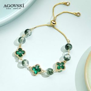 VÒNG TAY CỎ 4 LÁ XANH AGOVSKI