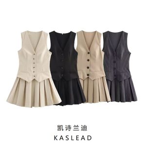 VÁY VEST XẾP LY PHONG CÁCH ÂU MỸ KASLEAD