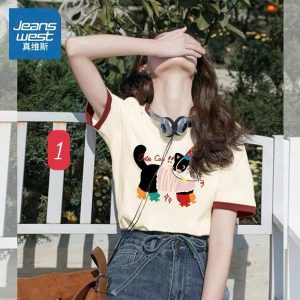 ÁO PHÔNG HỌA TIẾT MÈO JEANSWEST