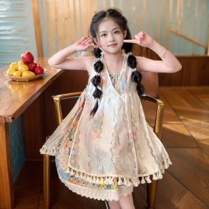 SET VÁY + ÁO LƯỚI BOHEMIAN BÉ GÁI