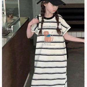 VÁY SUÔNG KẺ SỌC CHO BÉ GÁI