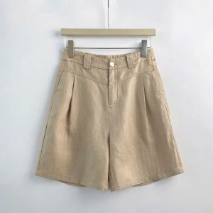 Quần short Tencel cạp cao