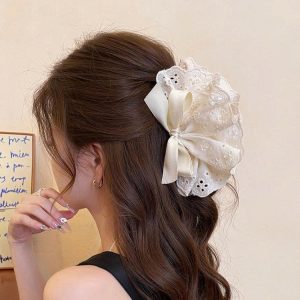 KẸP TÓC REN PHỐI NƠ CHO NỮ