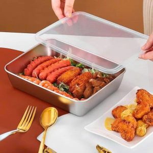 SET 4 HỘP INOX KÈM NẮP NHỰA LOẠI TO