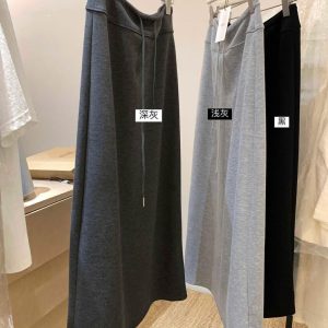 Chân váy cotton chun eo kèm dây rút cho nữ