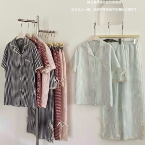 Set bộ 3 món mặc nhà caro
