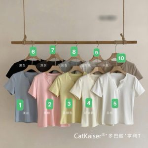 ÁO THUN CỔ V CATKAISER CHO NỮ
