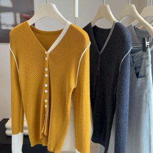 ÁO LEN CARDIGAN DỆT KIM PHỐI MÀU ANNA
