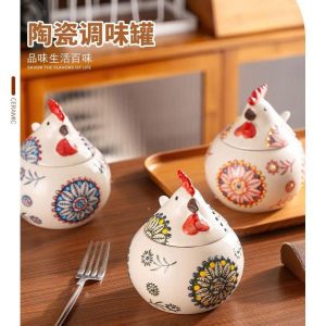 Hũ sứ đựng gia vị hình chú gà