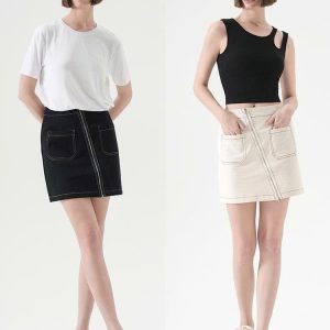CHÂN VÁY JEANS KHÓA KÉO HÃNG CANVAUS