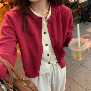 ÁO LEN CARDIGAN NỮ GIẢ 2 MẢNH