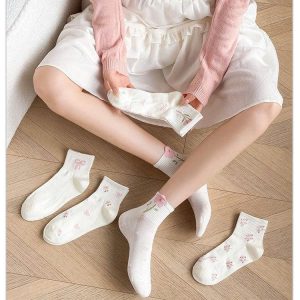 SET 5 ĐÔI TẤT NƠ HOA CHO NỮ
