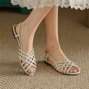 Giày sandal quai đan hở mũi,