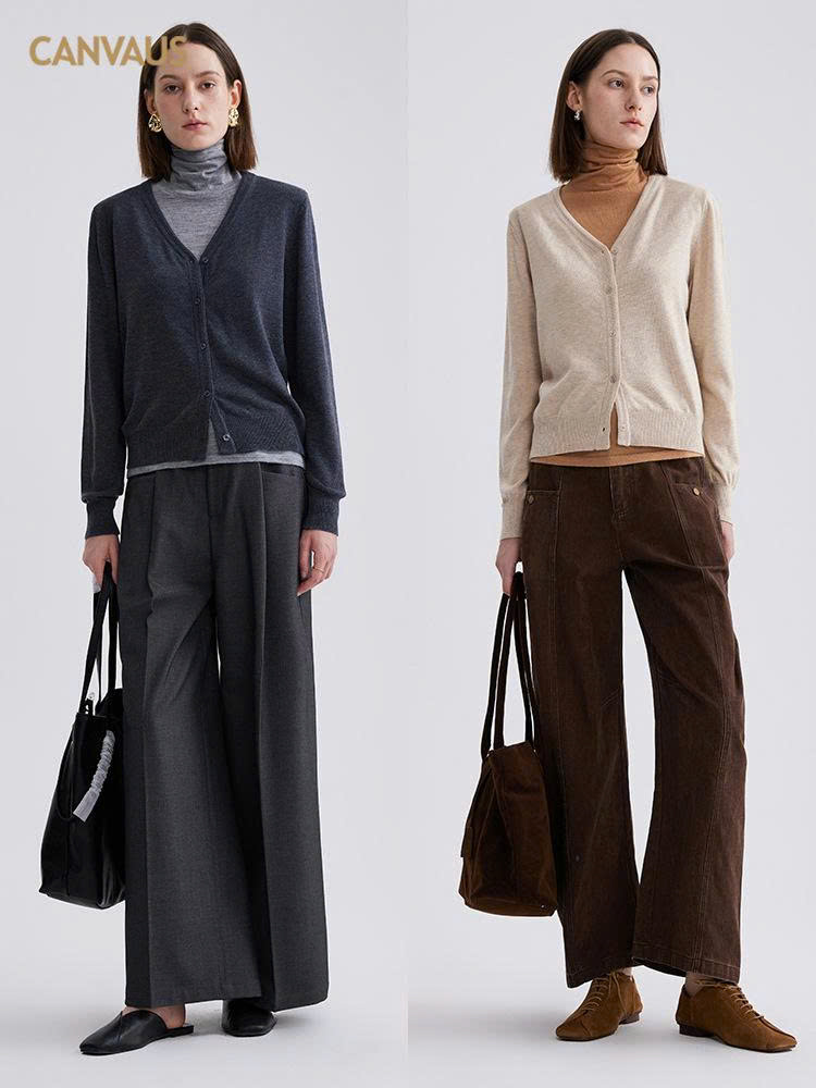 Áo len dệt kim lông cừu CANVAUS