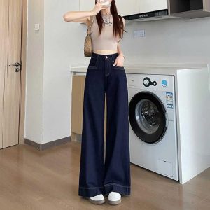 QUẦN DENIM SUÔNG CẠP CAO HÁCH DÁNG