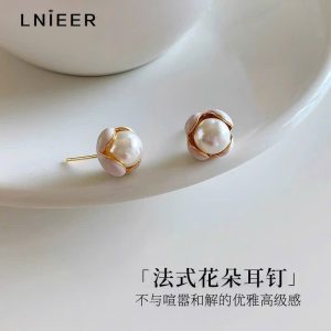 Bông tai bạc 925 phối ngọc trai Lnieer