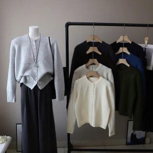 KHOÁC LEN TRƠN MÀU CỔ TRÒN