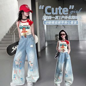 ÁO SÁT NÁCH & JEANS SUÔNG IN HÌNH