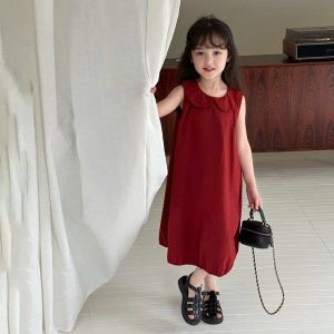 Váy đỏ dài cổ sen AMBB