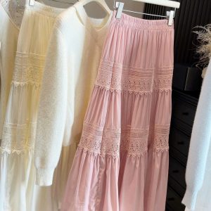 Chân váy midi ren kiểu Pháp Anna