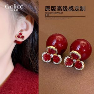 BÔNG TAI GOLICC HOA ĐÁ HẠT TRÒN
