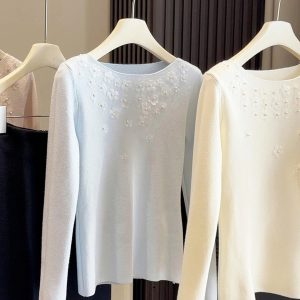 ÁO LEN HOA ĐÍNH HẠT CAO CẤP ANNA