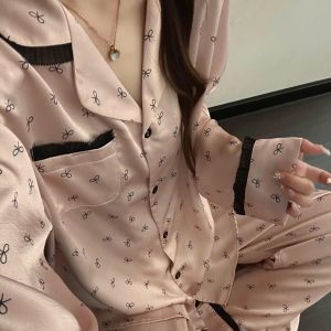 BỘ PIJAMA NƠ CHO NỮ
