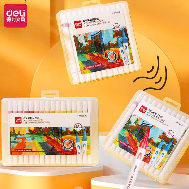 MÀU ACRYLICK MARKER 2 ĐẦU DELI