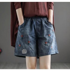 QUẦN SHORT JEAN HOA CHO NỮ