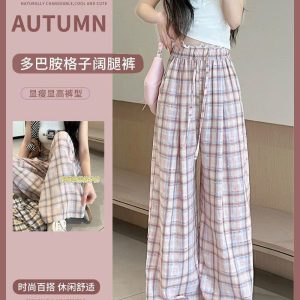 QUẦN DÀI CARO FORM RỘNG NỮ