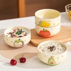 SET 4 BÁT SỨ HOẠ TIẾT TRÁI CÂY