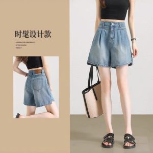 QUẦN SHORT JEAN CẠP CAO FORM XÒE