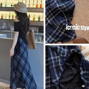 CHÂN VÁY SUÔNG DÀI KẺ HÃNG ANNA