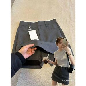 Quần giả váy màu xám siêu tây