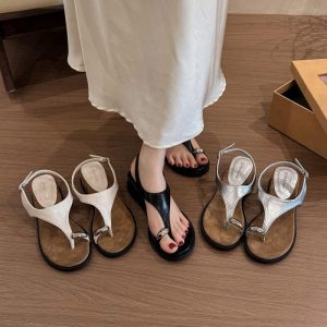 Giày sandal xỏ ngón gót 4p